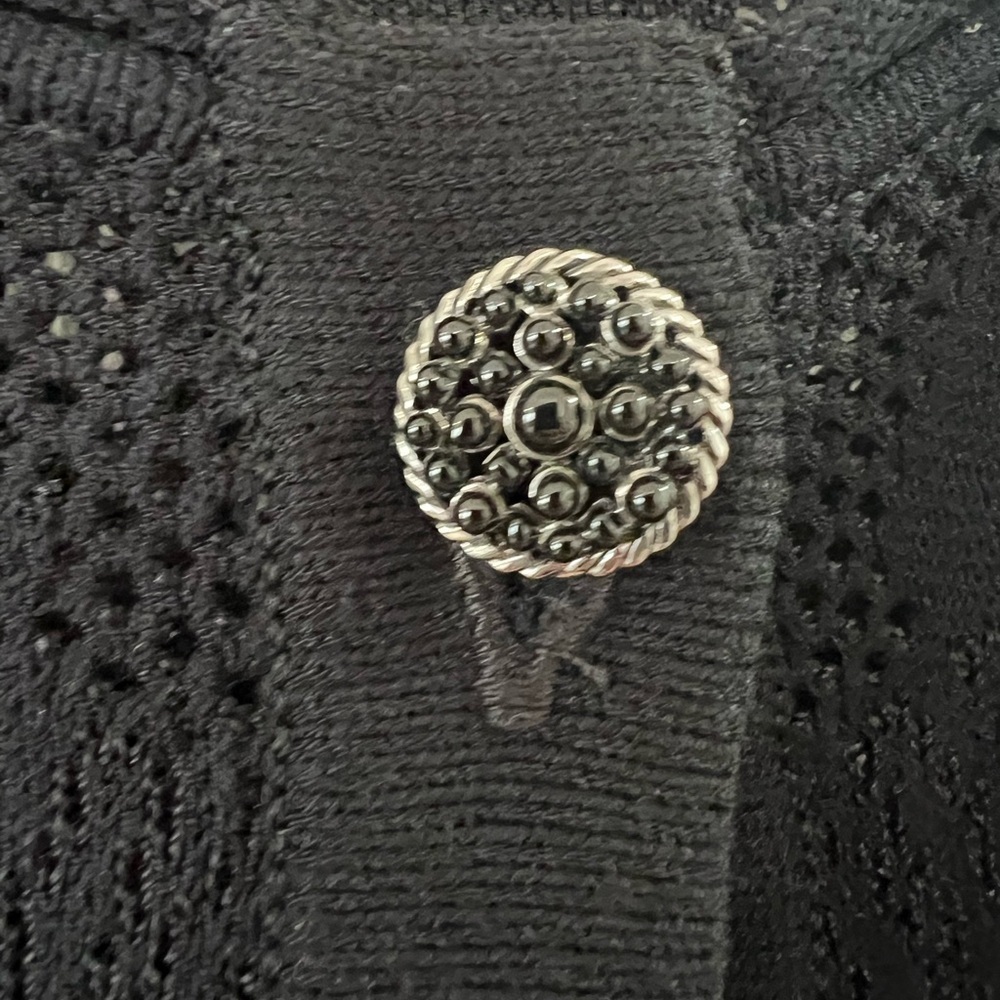 St. John Flower Open Knitted Pattern Cardigan - S… - image 5